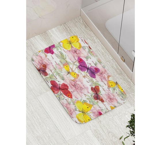 Изображение товара Коврик противоскользящий JoyArty "Письмо в бабочках" для ванной, сауны, бассейна, bath_11030