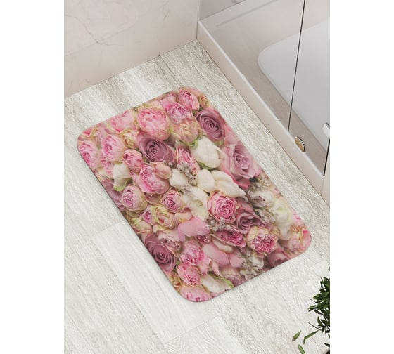 Изображение товара Коврик противоскользящий JoyArty "Розовый букет" для ванной, сауны, бассейна, bath_2740