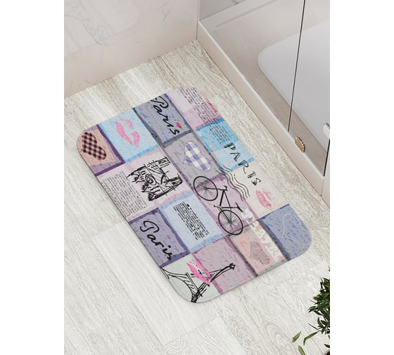 Изображение товара Коврик противоскользящий JoyArty "Париж для путешествий" для ванной, сауны, бассейна, bath_19042