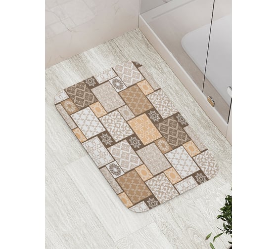 Изображение товара Коврик противоскользящий JoyArty "Плиточный креатив" для ванной, сауны, бассейна, bath_15405