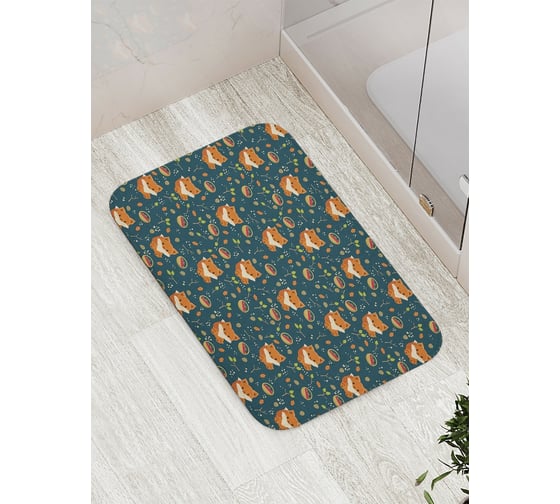 Изображение товара Коврик противоскользящий JoyArty "Лисички в лесу" для ванной, сауны, бассейна, bath_73973