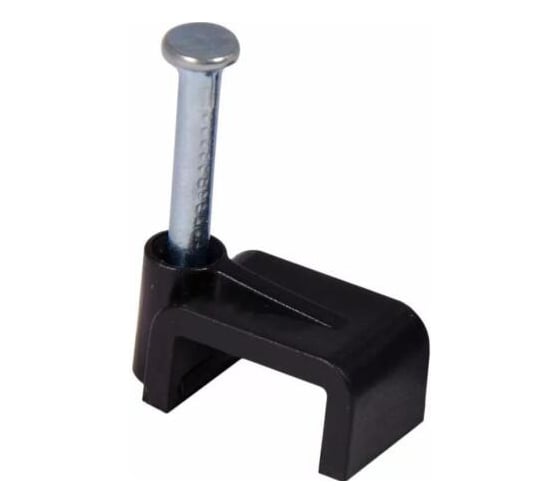 Изображение товара Скоба HLT 7мм плоская пластиковая черная 50шт. (10уп./уп.) 084-07-432