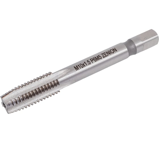 Изображение товара Метчик ZENION метрическая резьба М10x1.5, Р6М5(4341), ГОСТ 3266-81, для сквозных отверстий, с проходным хвостовиком, упаковка 2 шт, мт00070у