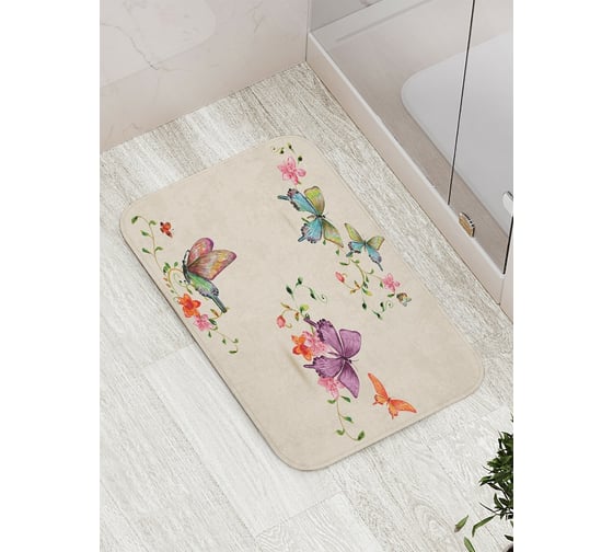 Изображение товара Коврик противоскользящий JoyArty "Бабочки путешественники" для ванной, сауны, бассейна, bath_17052