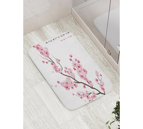 Изображение товара Коврик противоскользящий JoyArty "Японские цветы" для ванной, сауны, бассейна, bath_15817
