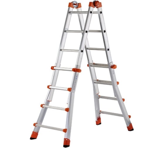 Изображение товара Шарнирная телескопическая лестница-стремянка Gierre PEPPina Acal 100 Super, 2x4+2x5 перекладины AL030