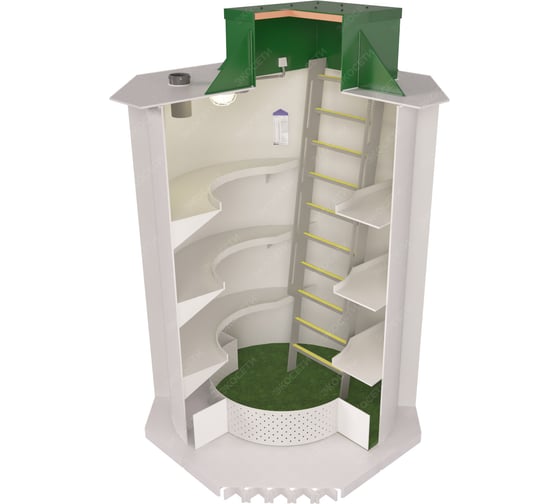 Изображение товара Погреб Экосети круглый 1 (1,5x2,3) ППЭ1КГ