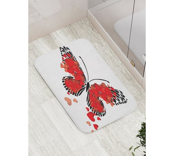 Изображение товара Коврик противоскользящий JoyArty "Бабочка любви" для ванной, сауны, бассейна, bath_2710