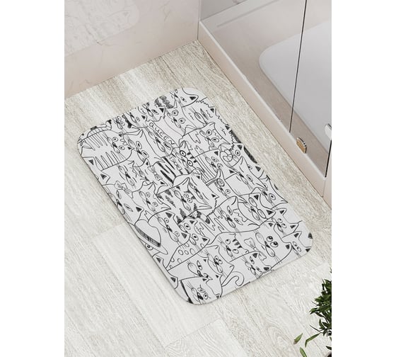 Изображение товара Коврик противоскользящий JoyArty "Коллектив котов" для ванной, сауны, бассейна, bath_18655