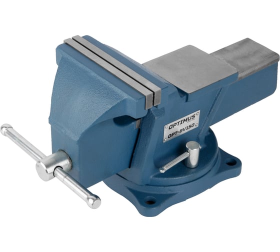 Изображение товара Профессиональные слесарные тиски поворотные с наковальней Optimus 150 мм OPT-BV150