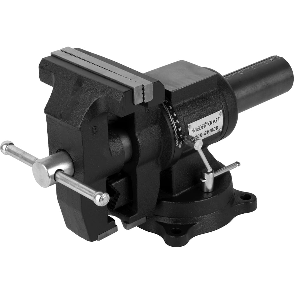 Изображение товара Профессиональные слесарные тиски WIEDERKRAFT 150 мм с поворотом 360 градусов