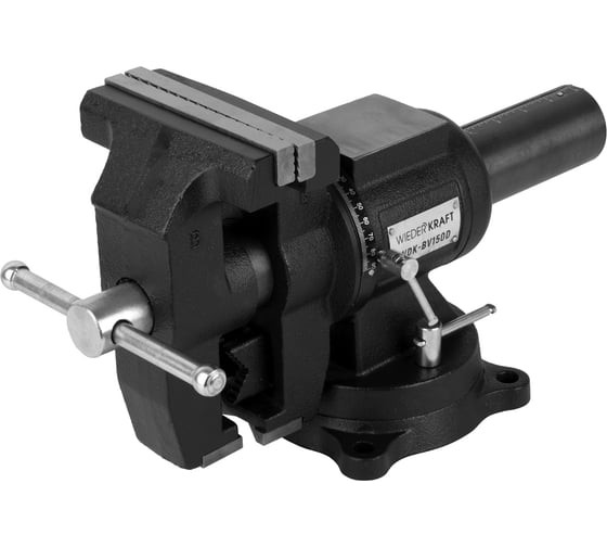 Изображение товара Профессиональные слесарные тиски WIEDERKRAFT 150 мм, регулировка в двух плоскостях 360 градусов WDK-BV150D