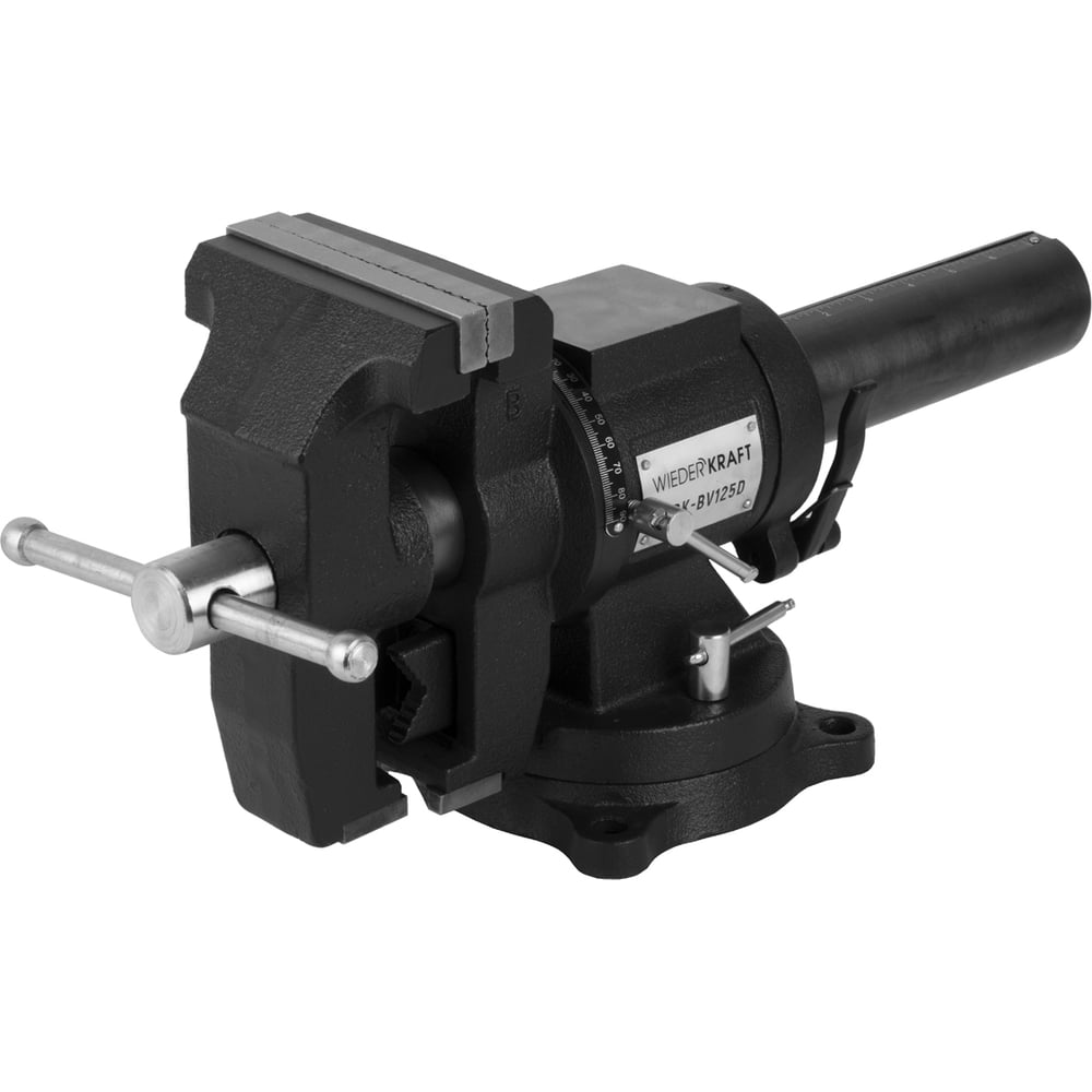 Изображение товара Профессиональные слесарные тиски WIEDERKRAFT 125 мм с функцией поворота