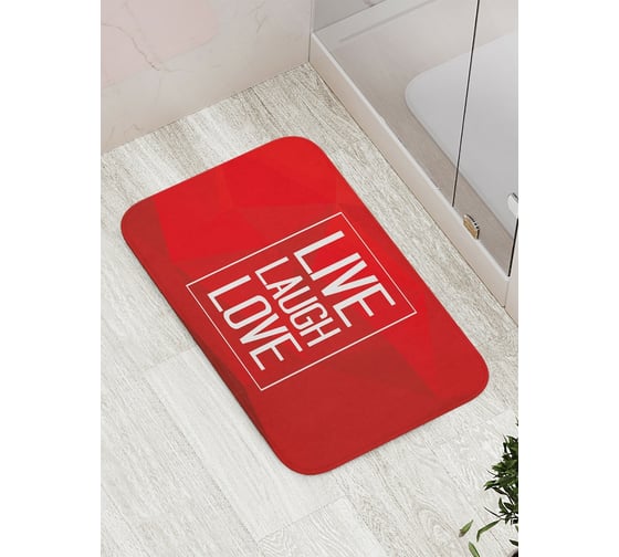 Изображение товара Коврик противоскользящий JoyArty "Live.Laugh.Love" для ванной, сауны, бассейна, bath_53840