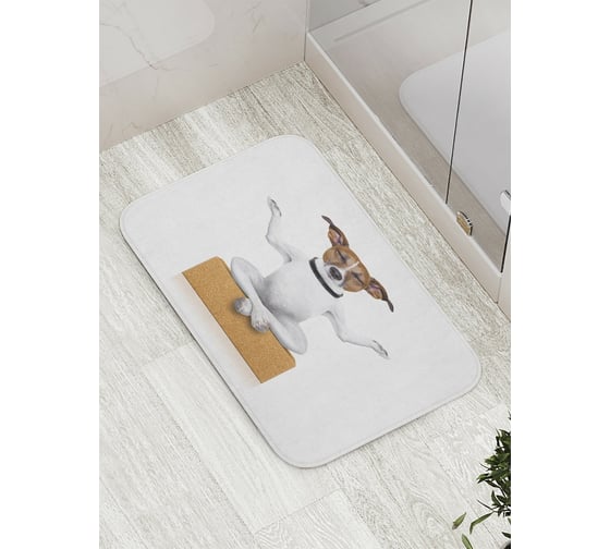 Изображение товара Коврик противоскользящий JoyArty "Медитирующий пес" для ванной, сауны, бассейна, bath_9723