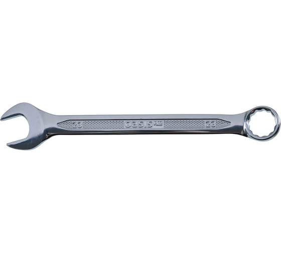 Изображение товара Гаечный ключ комбинированный Oasis Pro 23 мм, глянцевый хром, с насечками, 103011501092