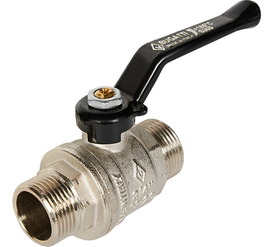 Изображение товара Кран шаровой BUGATTI Oregon 03250024 (ручка-рычаг алюминий) нар-нар резьба RG008TC8LVPSTL