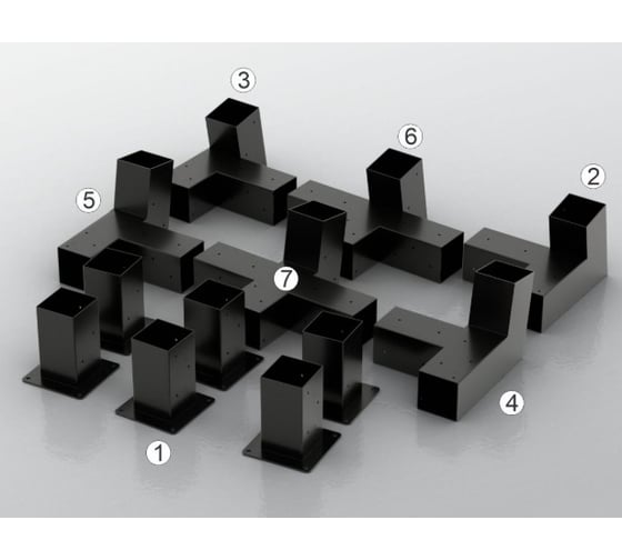Изображение товара Комплект кронштейнов (опора бруса) АрсеналЪ PERGOLA односкатный 6x3м стандартный мод. AR7576OE957-06