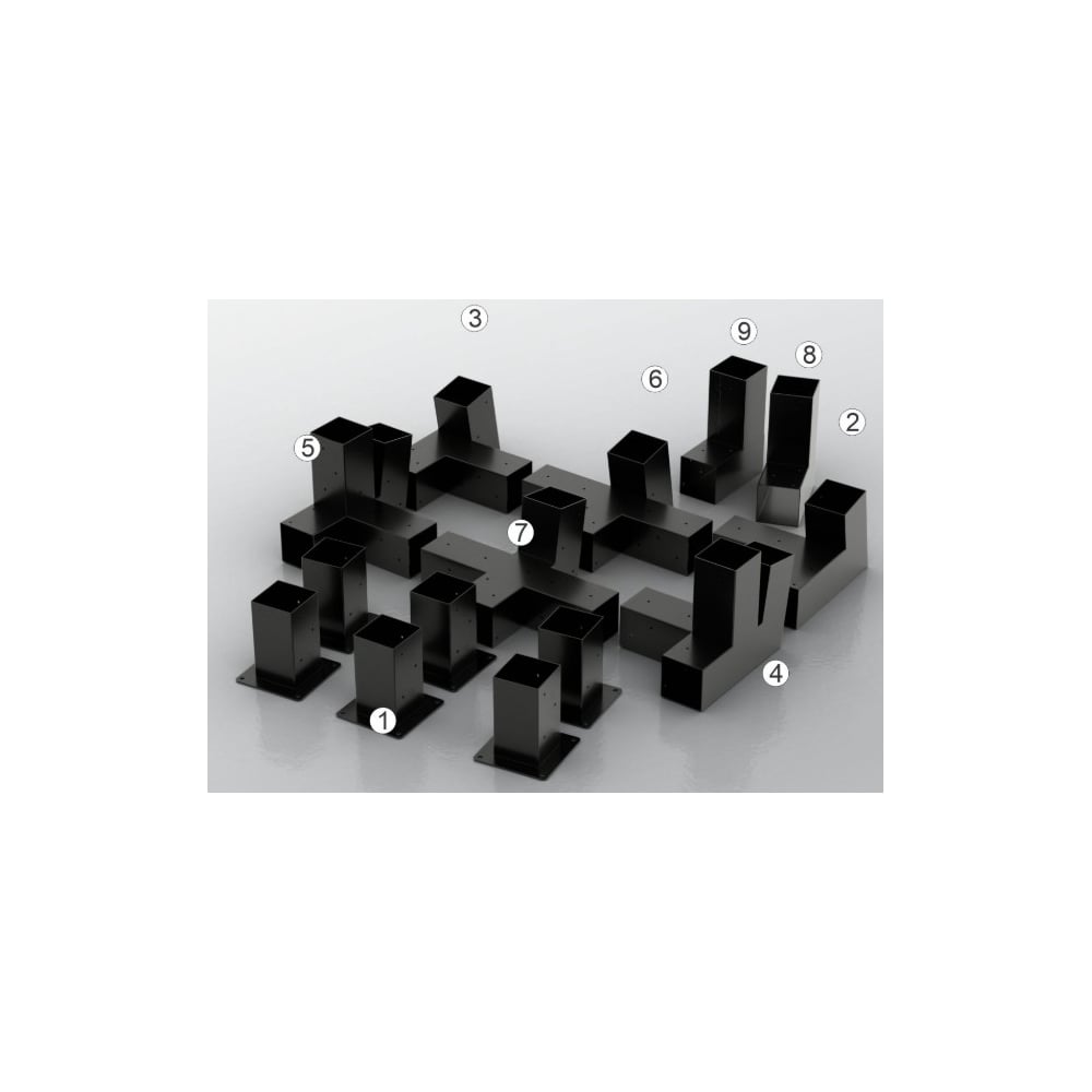 Изображение товара Комплект кронштейнов (опора бруса) АрсеналЪ PERGOLA односкатный 6x3м усиленный мод. AR7576OS957-06