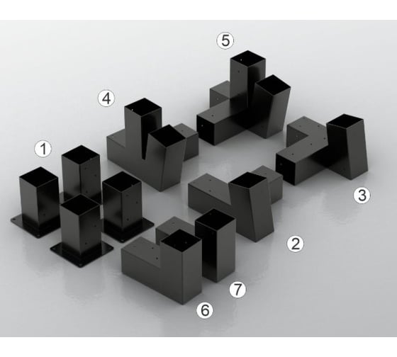 Изображение товара Комплект кронштейнов (опора бруса) АрсеналЪ PERGOLA односкатный 3x3м усиленный мод. AR7573OS957-06