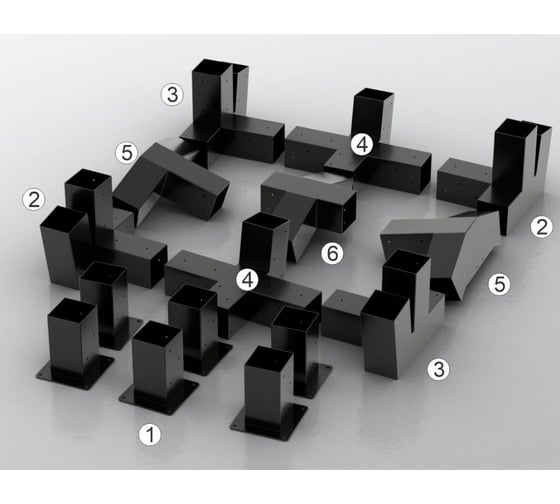 Изображение товара Комплект кронштейнов (опора бруса) АрсеналЪ PERGOLA двускатный 6x3м усиленный мод. AR7576DS957-06