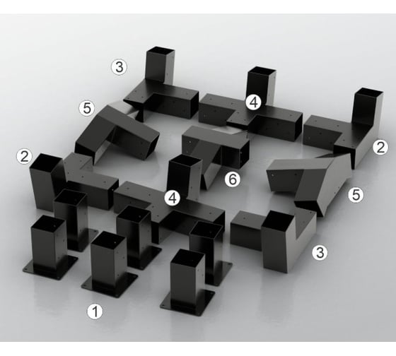Изображение товара Комплект кронштейнов (опора бруса) АрсеналЪ PERGOLA двускатный 6x3м стандартный мод. AR7576DE957-06