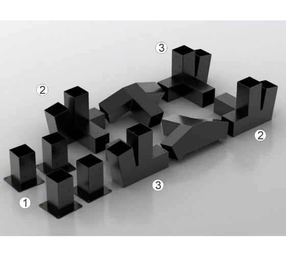 Изображение товара Комплект кронштейнов (опора бруса) АрсеналЪ PERGOLA двускатный 3x3м усиленный мод. AR7573DS957-06