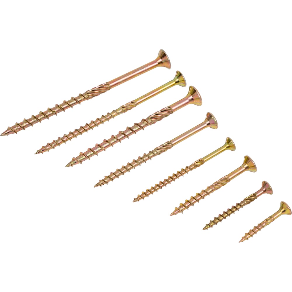 Изображение товара Набор оцинкованных конструкционных саморезов Крепсталь потай Torx 160 шт