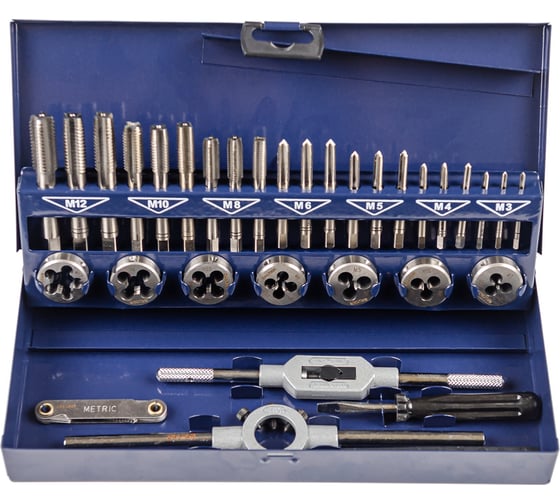 Изображение товара Набор резьбонарезного инструмента ZALTAR CM 15 HSS, 32 предмета, M3-M4-M5-M6-M8-M10-M12 ZA-10711