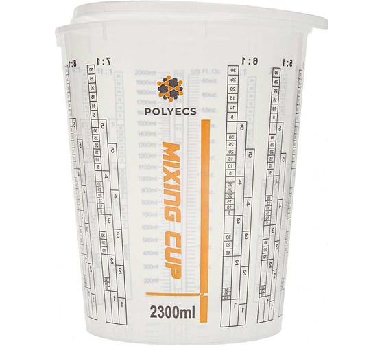 Изображение товара Мерная емкость высокопрочная для смешивания ЛКМ Polyecs 2300 мл, 25 шт POL-6/PHX