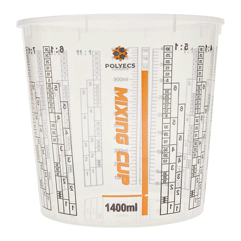 Изображение товара Мерная емкость для смешивания ЛКМ Polyecs 1400 мл 25 шт профессиональный пластик