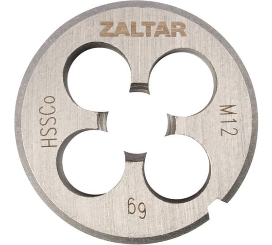 Изображение товара Плашка круглая резьбонарезная ZALTAR HSS-E, DIN 223, M12x1.75 ZA-03807