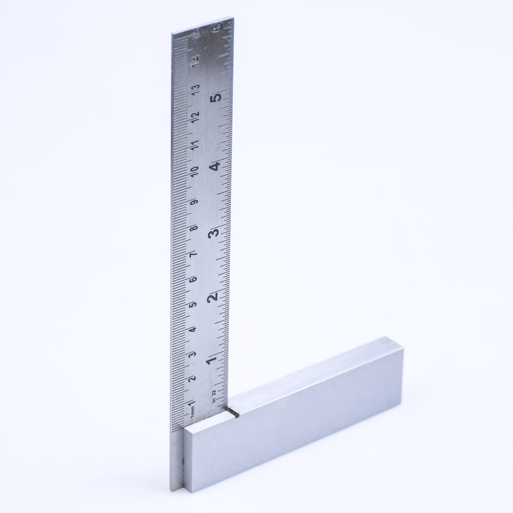 Изображение товара Угольник слесарный GOLDRATIO 150 мм с двусторонней шкалой и гравировкой