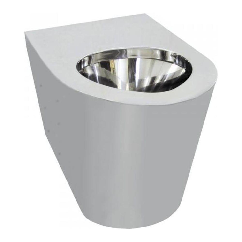 Изображение товара Унитаз из нержавеющей стали без сливного бака глянцевый 390x355х640 Nofer