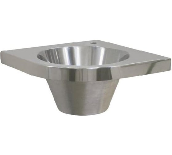 Изображение товара Раковина из нержавеющей стали угловая закругленная с отверстием для смесителя 145x305x305 , шт Nofer 13037.B