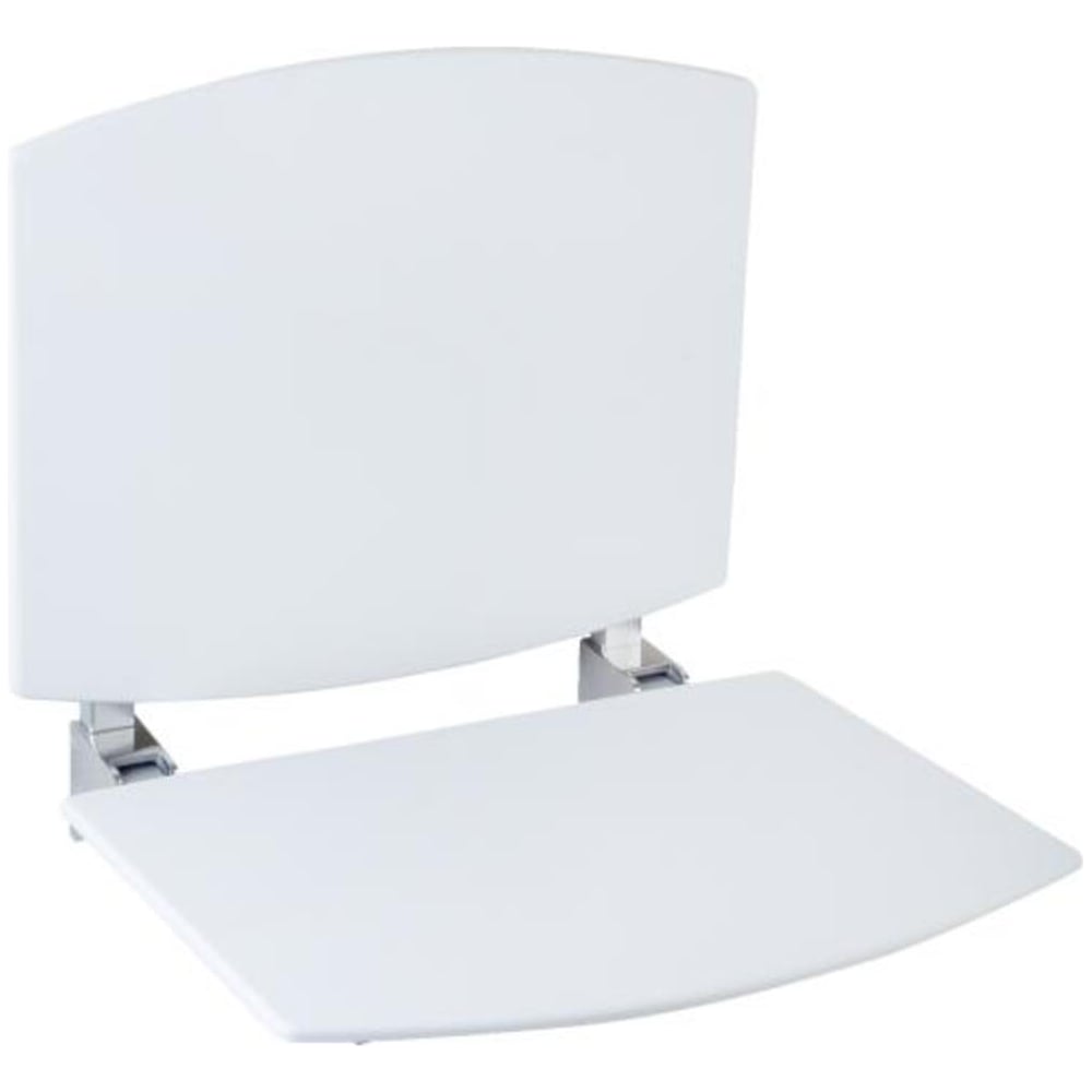 Изображение товара Сиденье для душа Nylon со спинкой, крепление на стену, белое, 417х420 мм