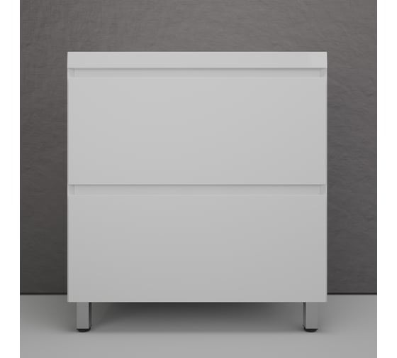 Изображение товара Тумба напольная Манхэттен 80 ЭМАЛЬ под ASTI 80 2 ящика PLUS белый матовый, Style Line ЛС-00002371