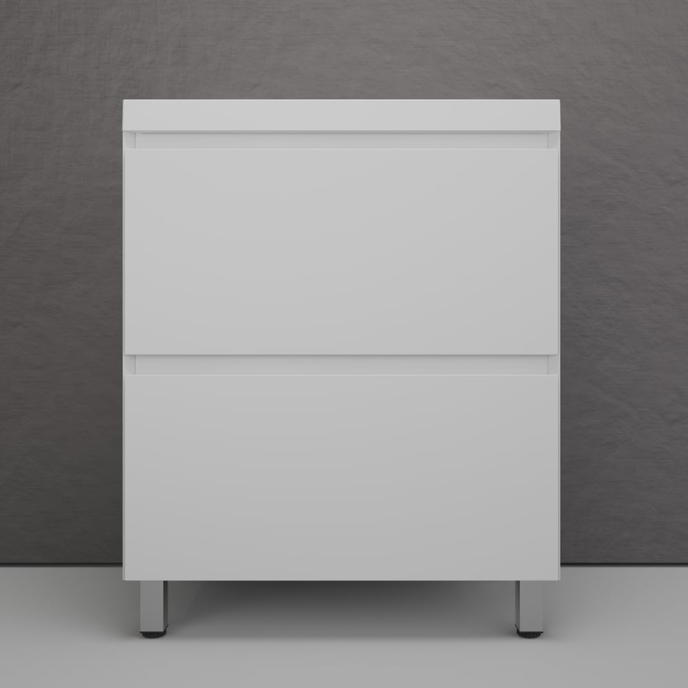 Изображение товара Напольная тумба Манхэттен 70 ЭМАЛЬ под ASTI две ящика белый матовый