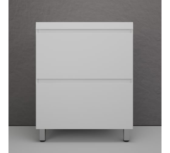 Изображение товара Тумба напольная Style Line Манхэттен 70 ЭМАЛЬ под ASTI 70 2 ящика PLUS белый матовый ЛС-00002374