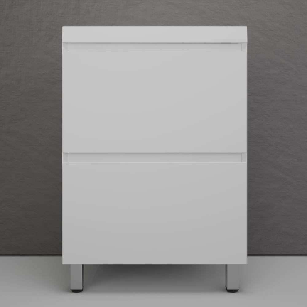 Изображение товара Тумба напольная Манхэттен 60 ЭМАЛЬ под ASTI 60 2 ящика белый матовый стильная мебель