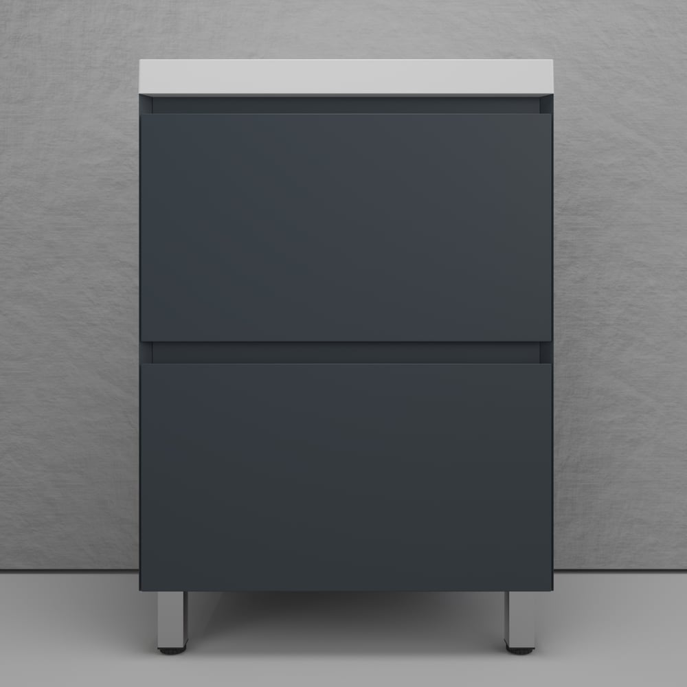 Изображение товара Тумба напольная Манхэттен 60 ЭМАЛЬ под ASTI 60 2 ящика PLUS графит
