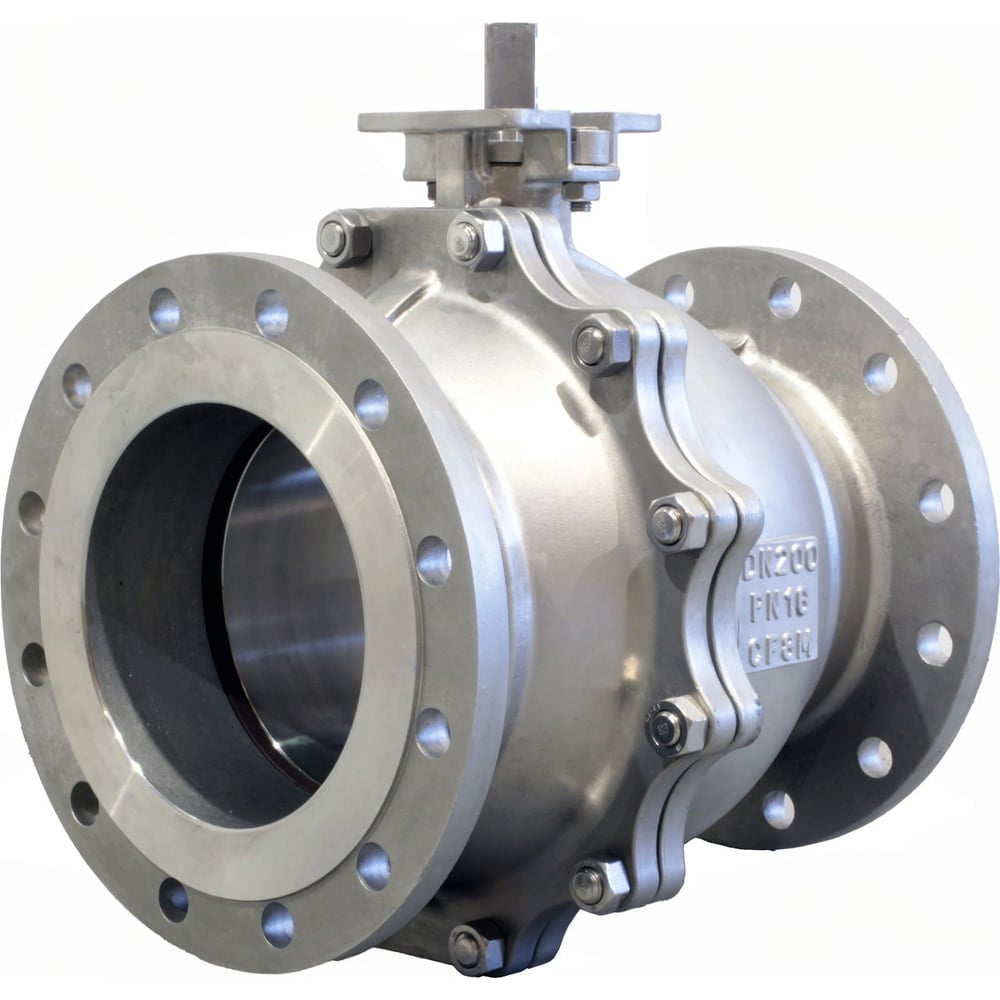 Изображение товара Полнопроходной нержавеющий кран DN250 Ру16 с пневмоприводом DN.ru 316-316-PTFE-F-ISO-R