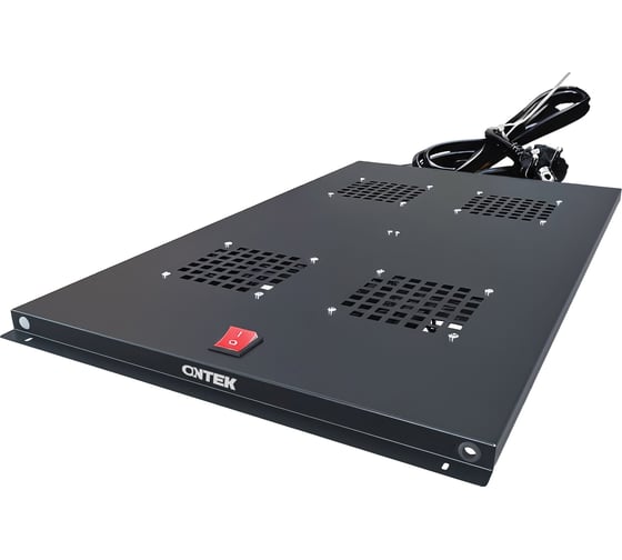 Изображение товара Модуль вентиляторный ONTEK потолочный для шкафов серии TC глубиной 1000мм на 4 элемента потолочный без термостата, черный RAL 9005 CFMTC1000WOT4-9005