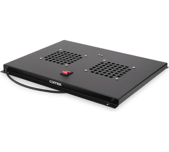 Изображение товара Модуль вентиляторный ONTEK потолочный для шкафов серии TC глубиной 600мм на 2 элемента потолочный без термостата, черный RAL 9005 CFMTC600WOT2-9005