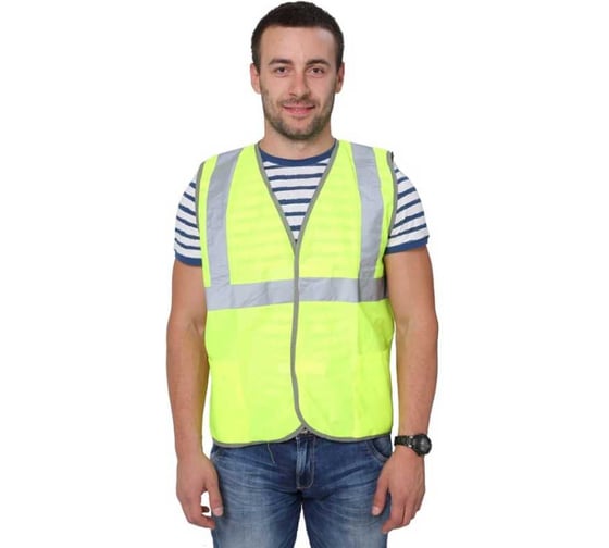 Изображение товара Жилет ООО ГУП Бисер Сигнал с СВ с карманами, лимон, 60-62/170-176 4680169642257