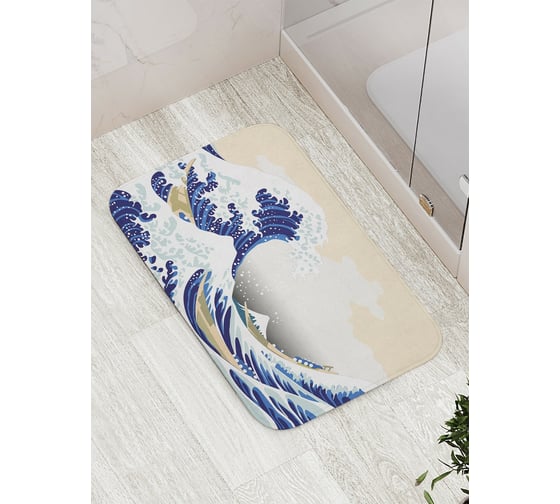 Изображение товара Коврик противоскользящий JoyArty "Волна в Канагаве" для ванной, сауны, бассейна, bath_51782