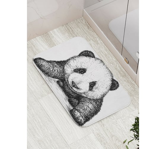 Изображение товара Коврик противоскользящий JoyArty "Мохнатая панда" для ванной, сауны, бассейна, bath_18130