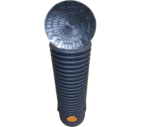 Изображение товара Колодец дренажный смотровой в сборе Агросток 340/300x3000 мм с тремя выходами 110 мм, дном и люком 45255