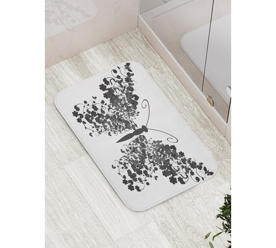 Изображение товара Коврик противоскользящий JoyArty "Растительная бабочка" для ванной, сауны, бассейна, bath_2901
