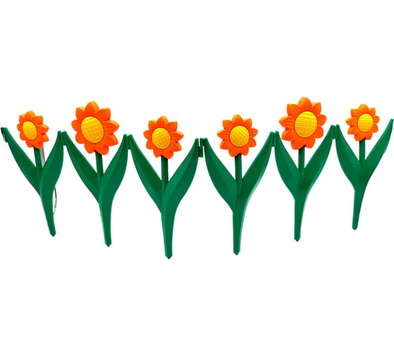 Изображение товара Забор декоративный садовый ЛЕТО Ромашка 5 секций, 32.5смх2.25м, желто-оранжевый 4912